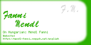 fanni mendl business card